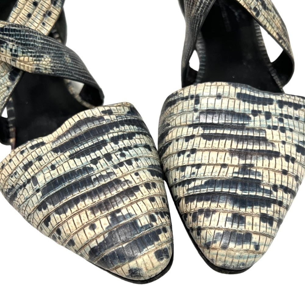 Alexander Wang Snakeskin Point Toe Strappy Snap Back Flats Women’s 38 - Picture 4 of 13
